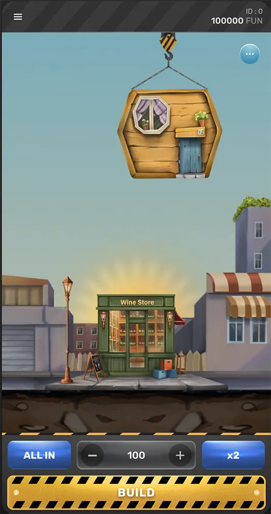 Tower Rush mobile game screen showing the Build button